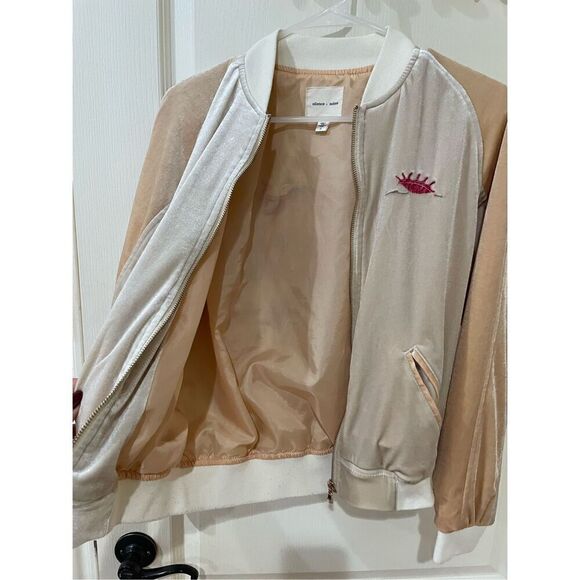 Urban Outfitters Silence & Noise Embroidered Mermaid Velour Bomber Track Jacket - Picture 7 of 7